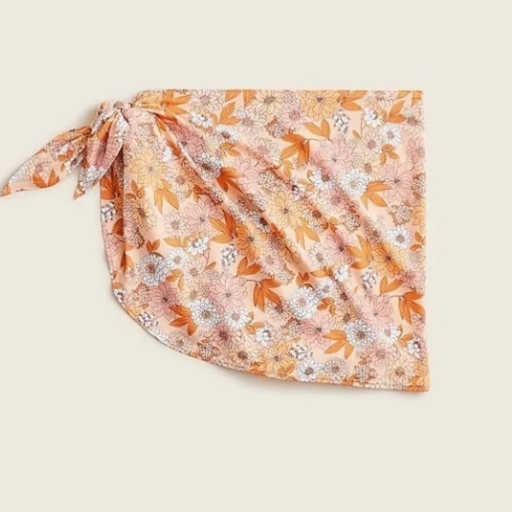 J. Crew Zinnea Floral Warp Sarong Skirt Cover-up Beach Swim SM/MED